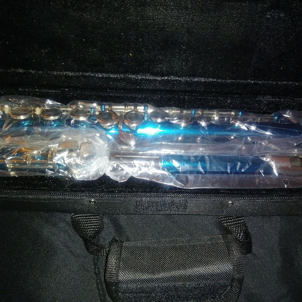 Student flute with books